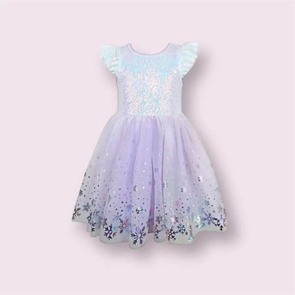 NEW! Lilt Little Girls Short Sleeve Flutter A-Line Tutu Dress Lilac Size 6